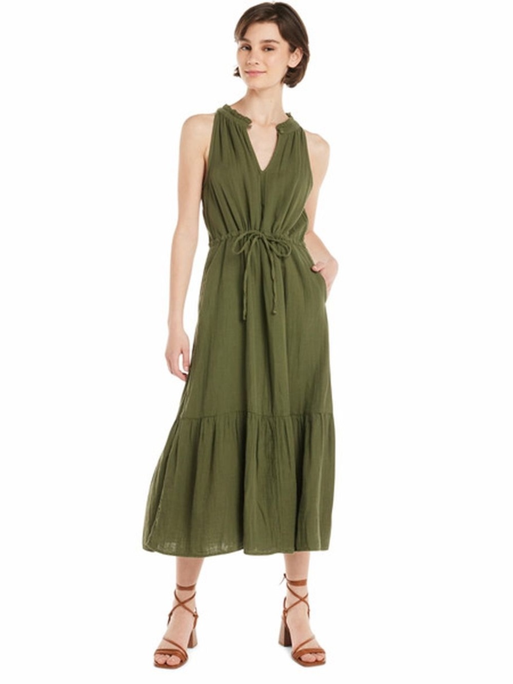 Time and Tru Olive Green Knit Dress